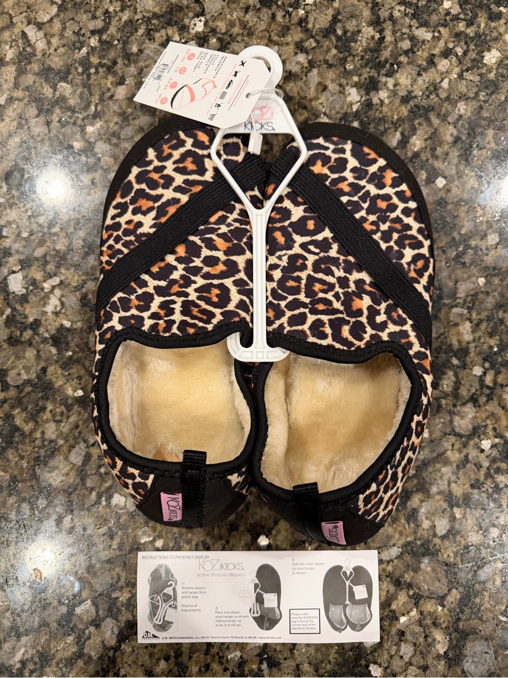 Women’s KoziKicks Catwalk by FitKicks Slippers Leopard S (5.5-6.5) NWT
